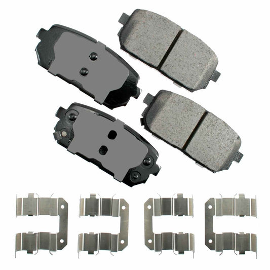 Front View of Rear Disc Brake Pad Set AKEBONO ACT1296