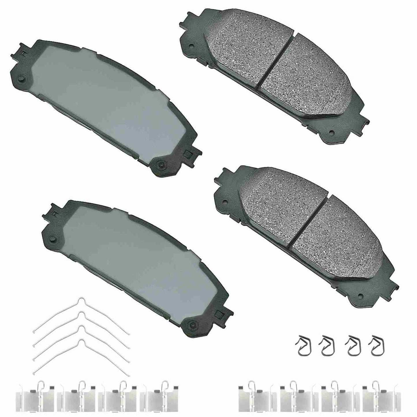 Front View of Front Disc Brake Pad Set AKEBONO ACT1324A