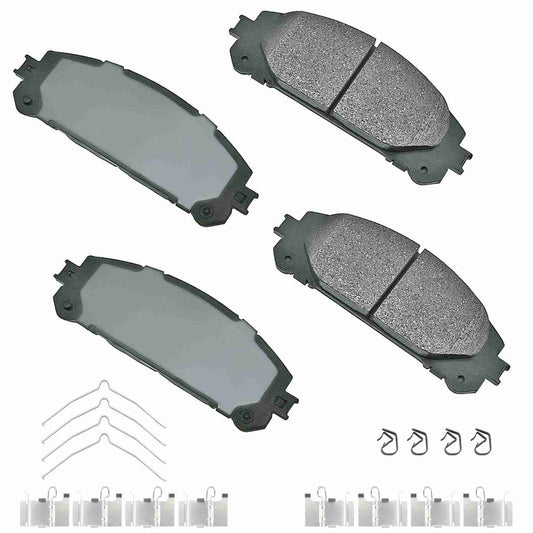 Front View of Front Disc Brake Pad Set AKEBONO ACT1324A