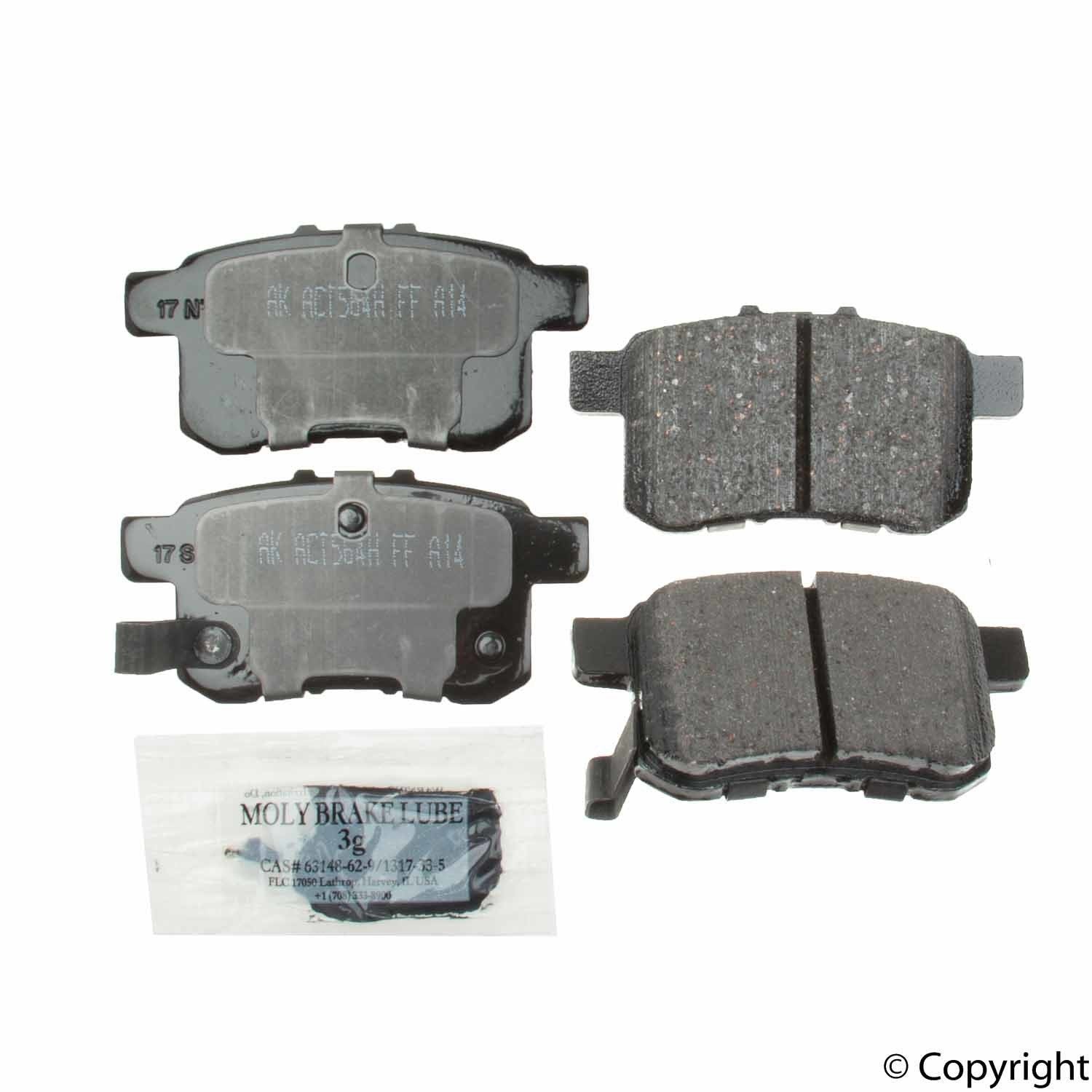 Top View of Rear Disc Brake Pad Set AKEBONO ACT1336A