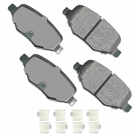 Front View of Rear Disc Brake Pad Set AKEBONO ACT1377B