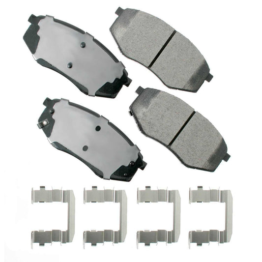 Front View of Front Disc Brake Pad Set AKEBONO ACT1447