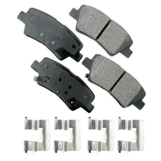 Front View of Rear Disc Brake Pad Set AKEBONO ACT1594