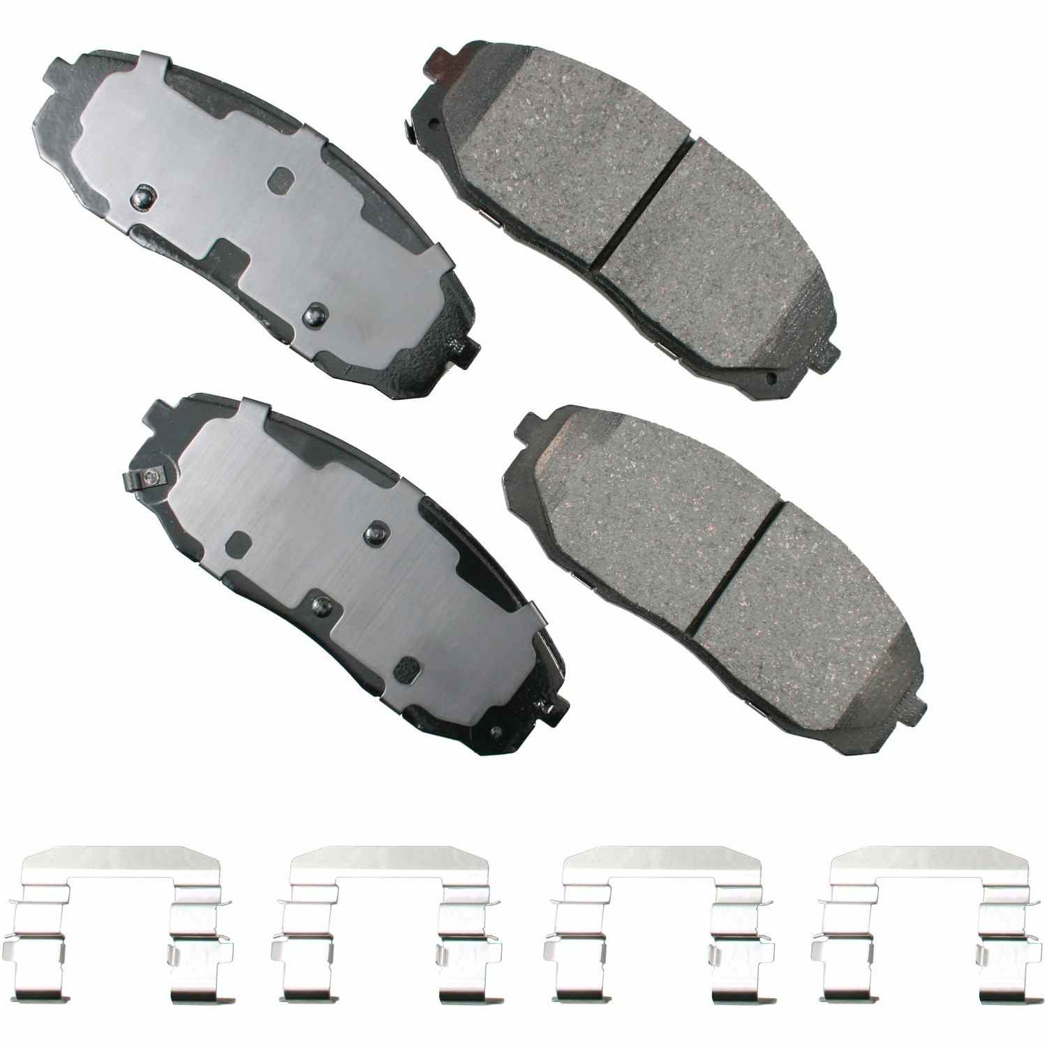 Front View of Front Disc Brake Pad Set AKEBONO ACT1814