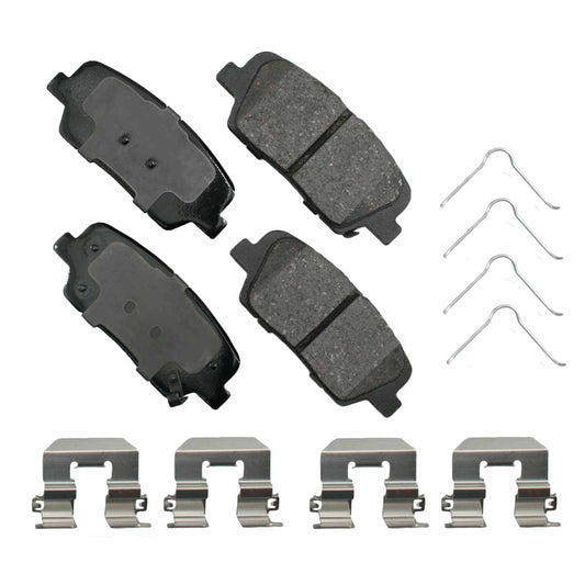 Front View of Rear Disc Brake Pad Set AKEBONO ACT1816