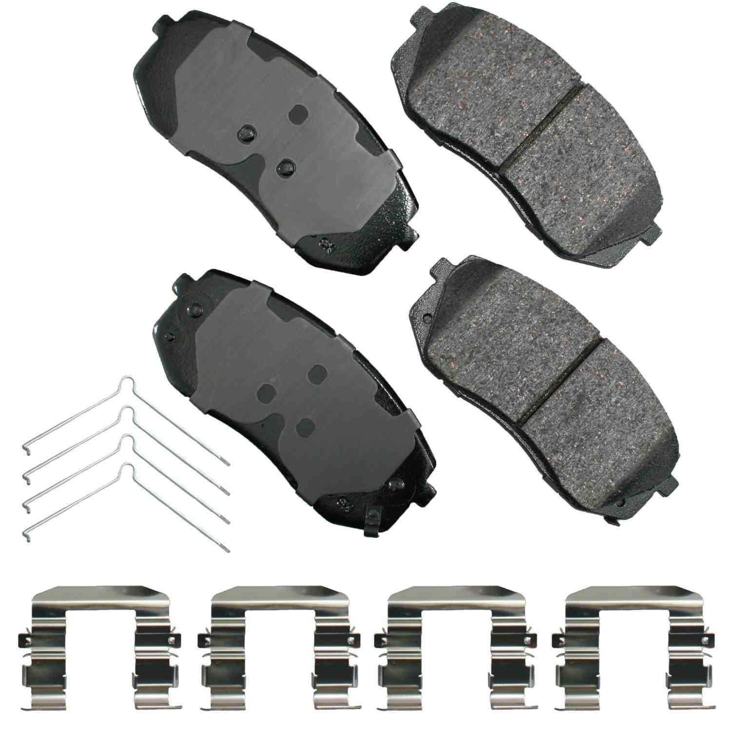 Front View of Front Disc Brake Pad Set AKEBONO ACT1826