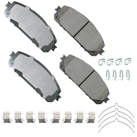 Front View of Front Disc Brake Pad Set AKEBONO ACT1843