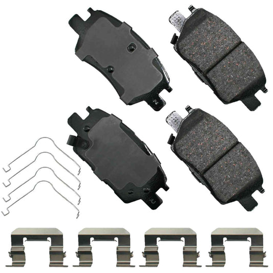 Front View of Front Disc Brake Pad Set AKEBONO ACT1844