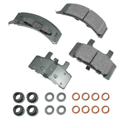 Front View of Front Disc Brake Pad Set AKEBONO ACT369