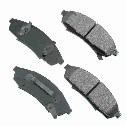 Front View of Front Disc Brake Pad Set AKEBONO ACT376