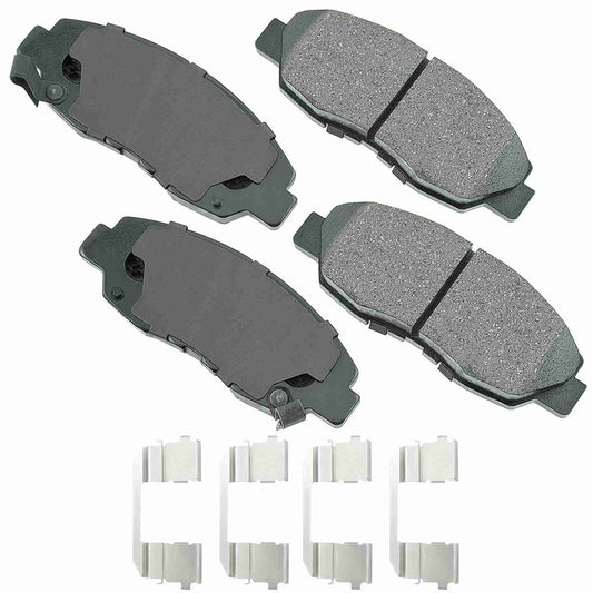 Front View of Front Disc Brake Pad Set AKEBONO ACT465E