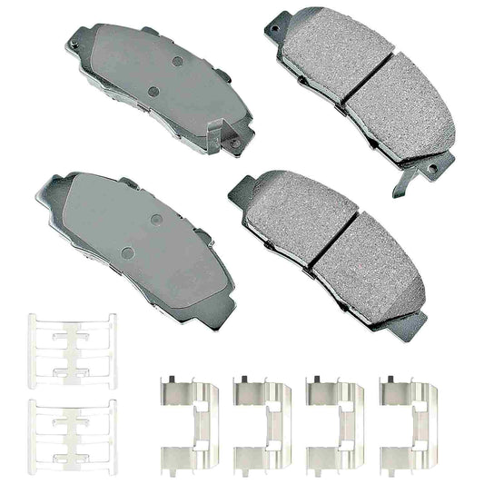 Front View of Front Disc Brake Pad Set AKEBONO ACT503B