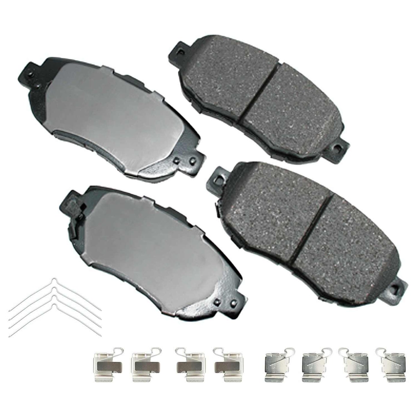 Front View of Front Disc Brake Pad Set AKEBONO ACT619A