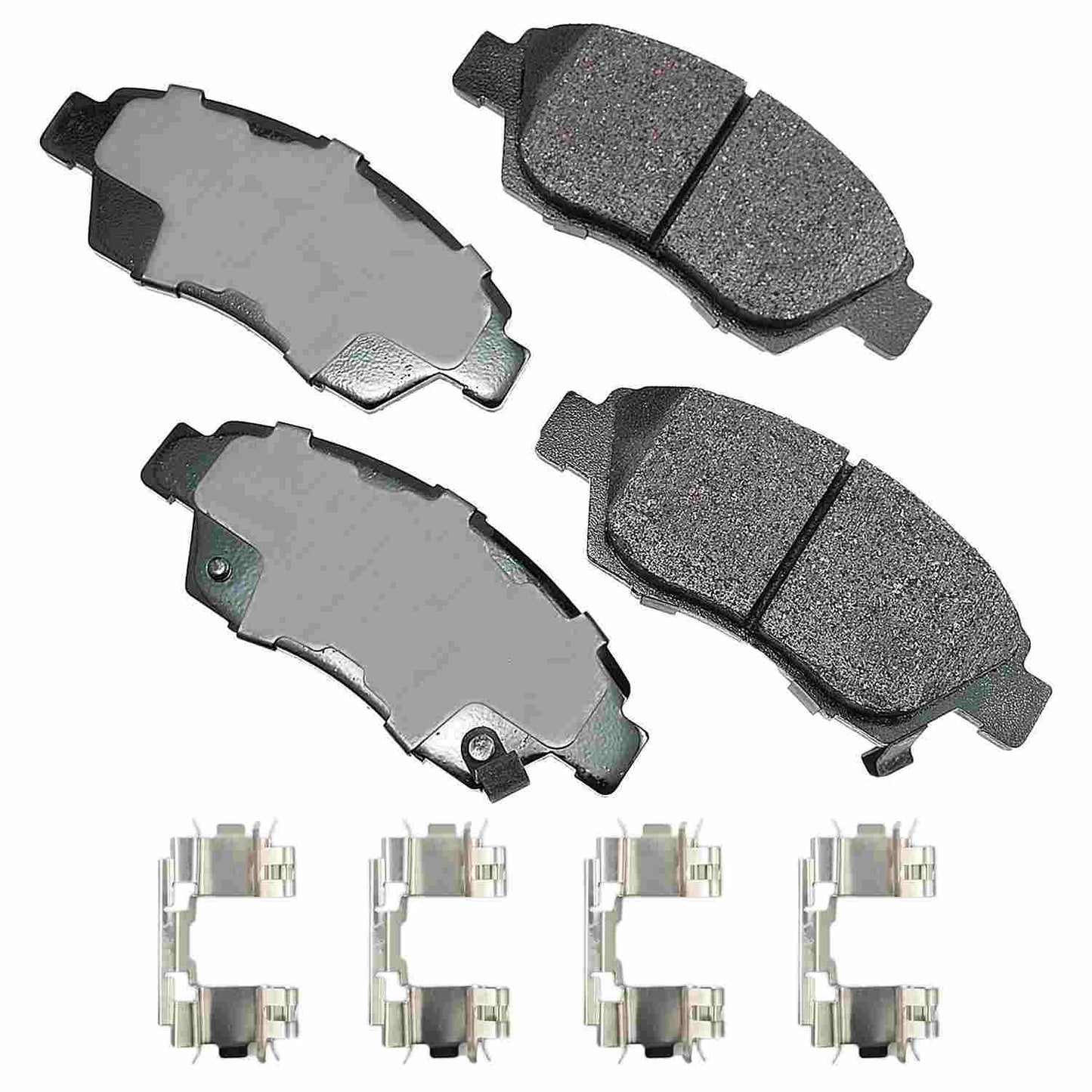 Front View of Front Disc Brake Pad Set AKEBONO ACT621A