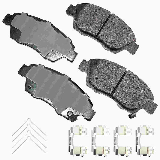 Front View of Front Disc Brake Pad Set AKEBONO ACT621B