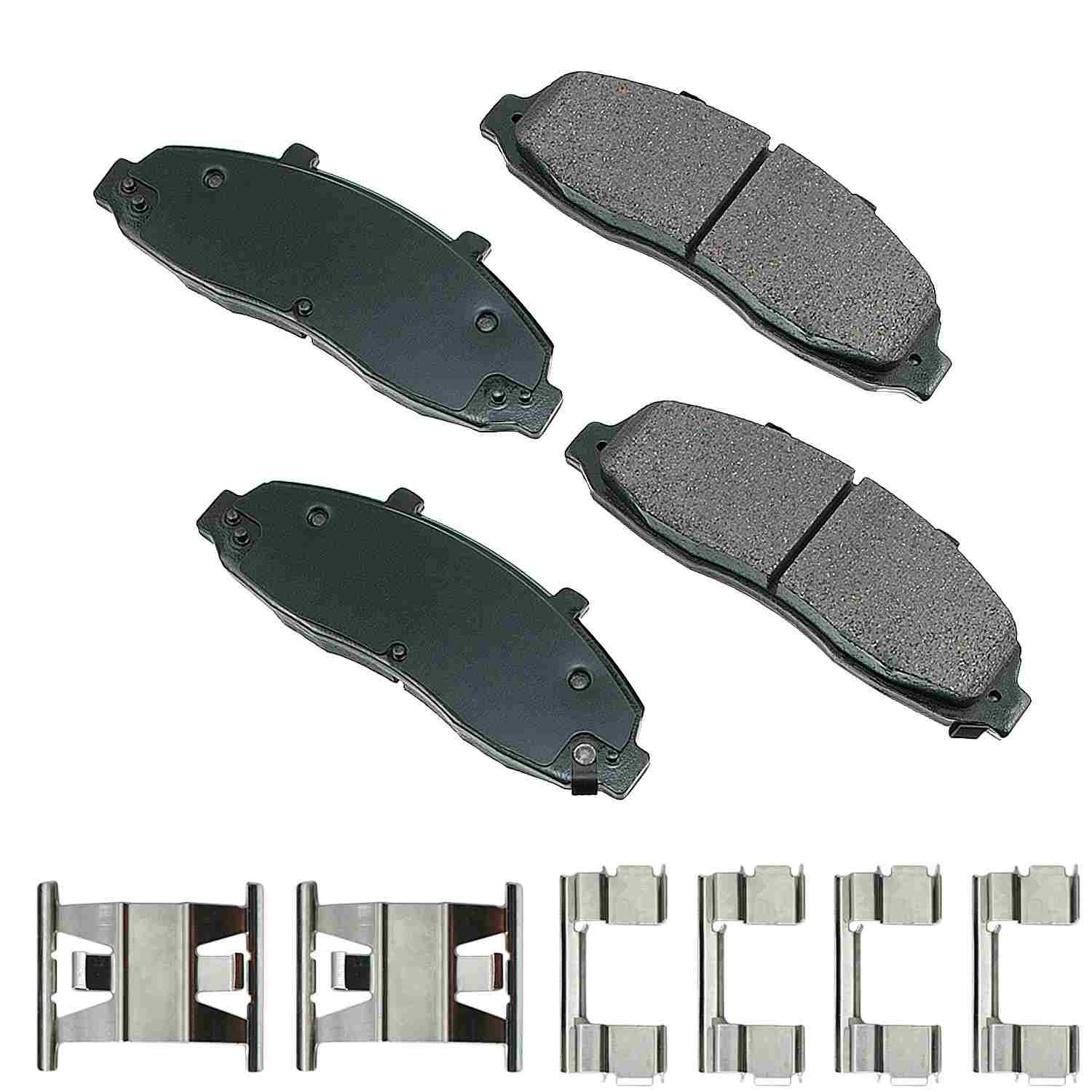 Front View of Front Disc Brake Pad Set AKEBONO ACT679