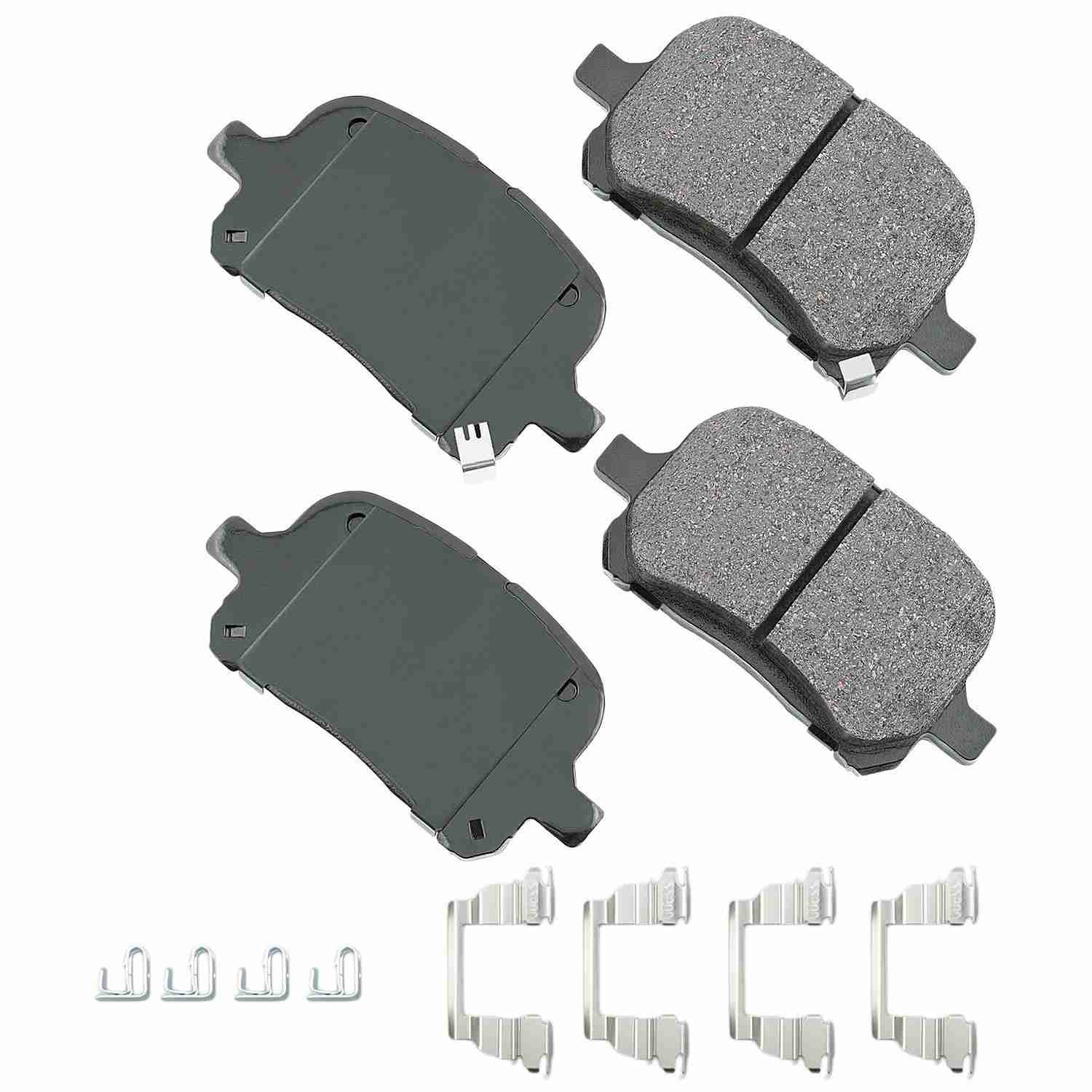 Front View of Front Disc Brake Pad Set AKEBONO ACT707A