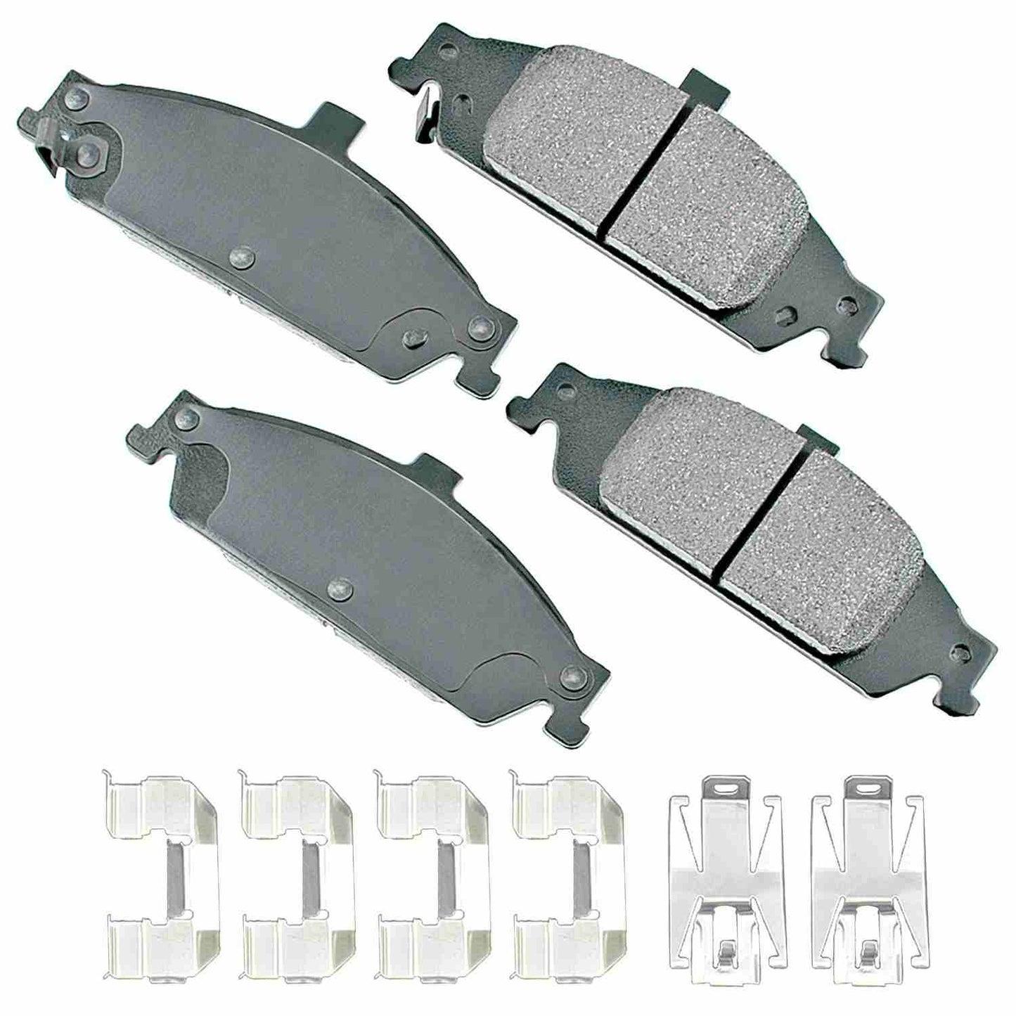 Front View of Front Disc Brake Pad Set AKEBONO ACT727