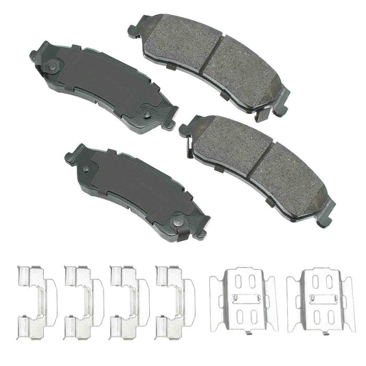 Front View of Rear Disc Brake Pad Set AKEBONO ACT729