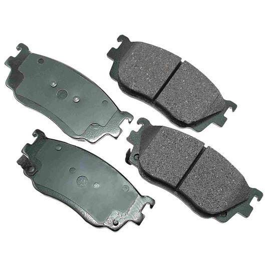 Front View of Front Disc Brake Pad Set AKEBONO ACT755