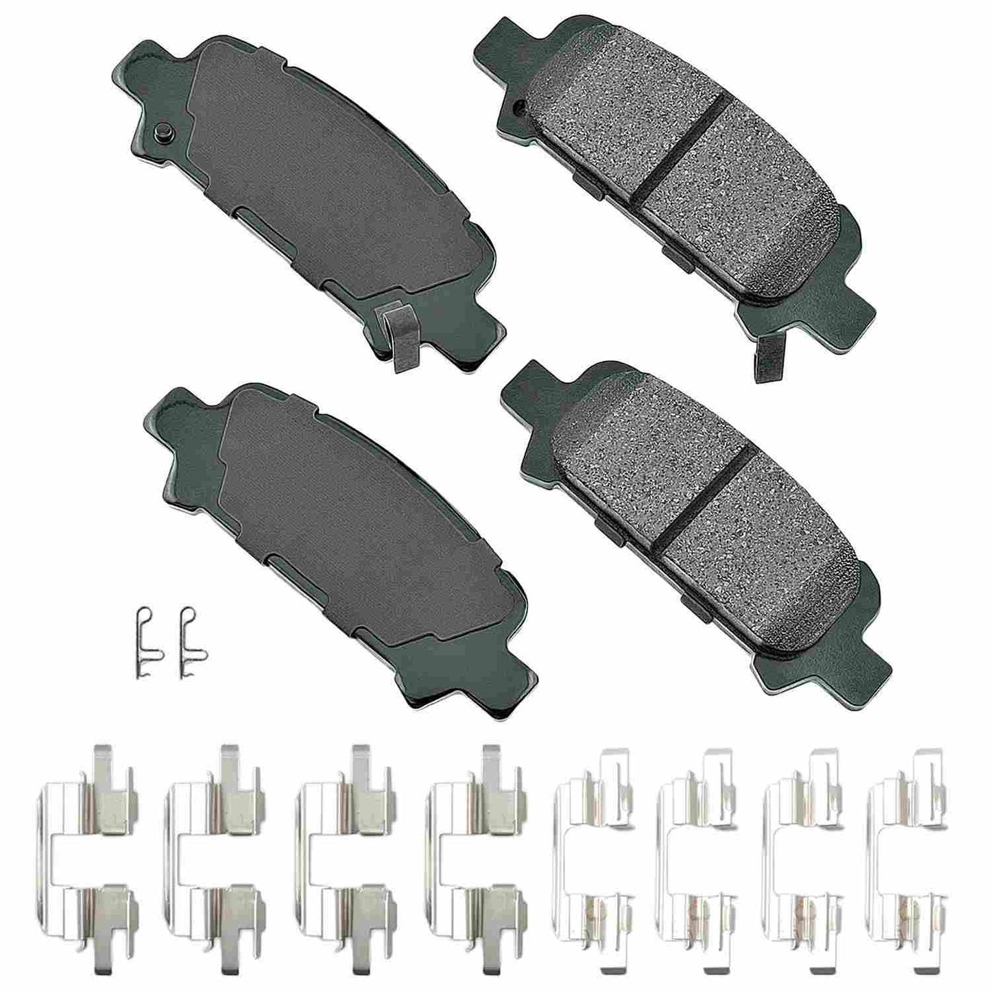 Front View of Rear Disc Brake Pad Set AKEBONO ACT770A