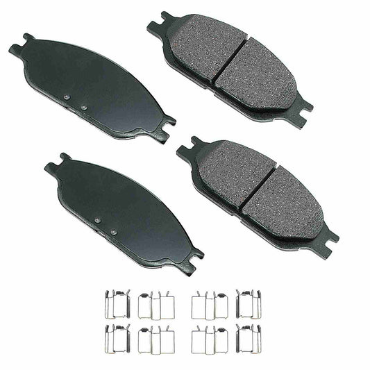 Front View of Front Disc Brake Pad Set AKEBONO ACT803