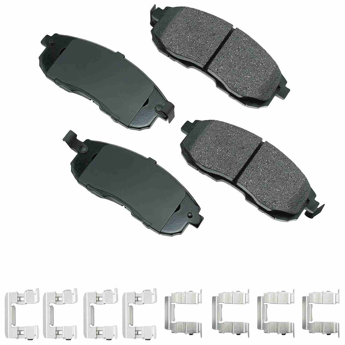 Front View of Front Disc Brake Pad Set AKEBONO ACT815A