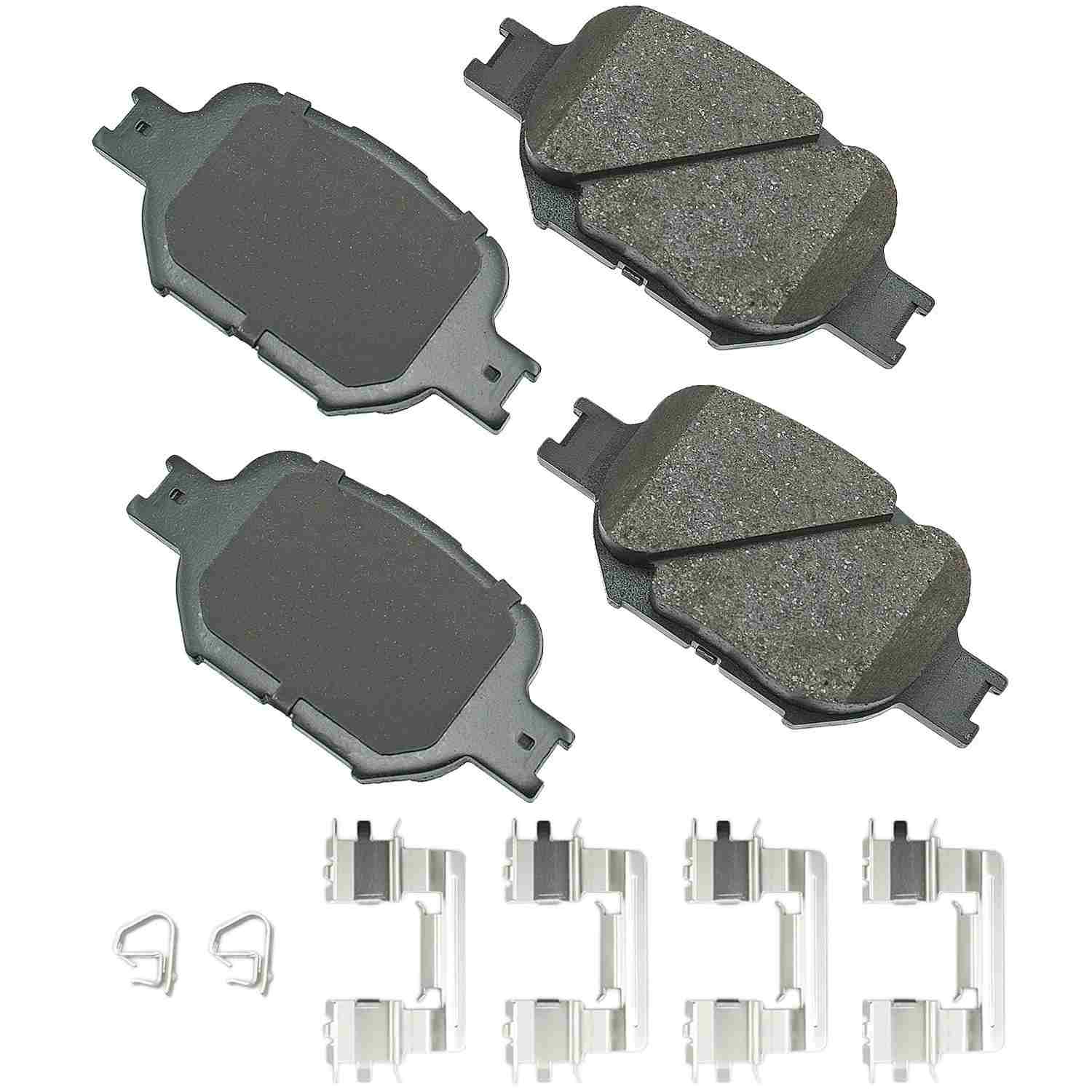 Front View of Front Disc Brake Pad Set AKEBONO ACT817A