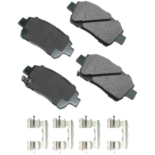 Front View of Front Disc Brake Pad Set AKEBONO ACT822A