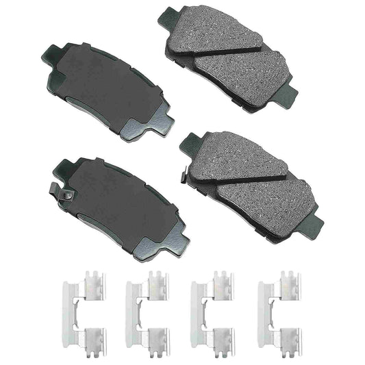 Front View of Front Disc Brake Pad Set AKEBONO ACT822B