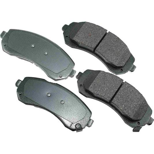 Front View of Front Disc Brake Pad Set AKEBONO ACT844