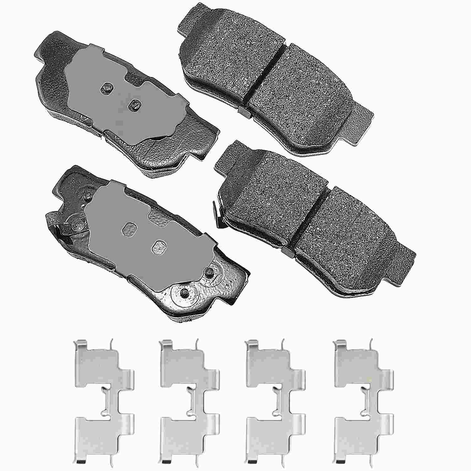 Front View of Rear Disc Brake Pad Set AKEBONO ACT863A