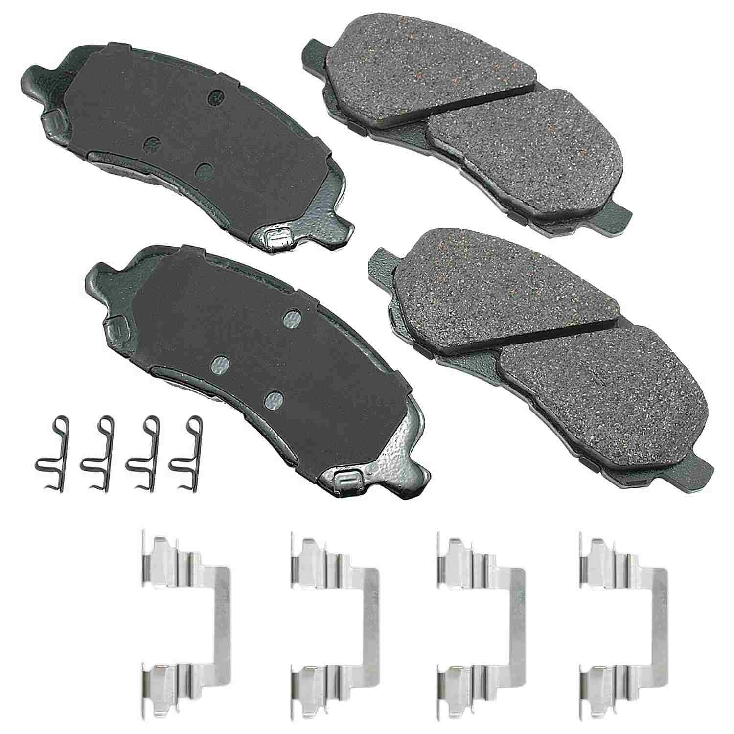 Front View of Front Disc Brake Pad Set AKEBONO ACT866A