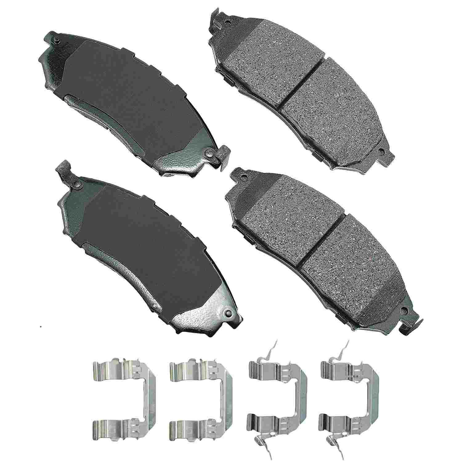 Front View of Front Disc Brake Pad Set AKEBONO ACT888A