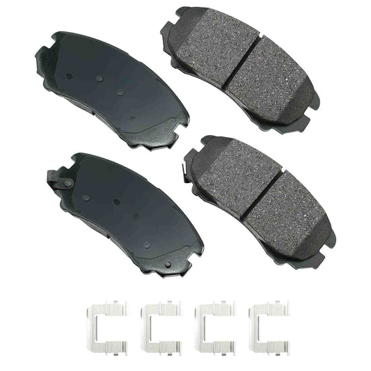 Front View of Front Disc Brake Pad Set AKEBONO ACT924A