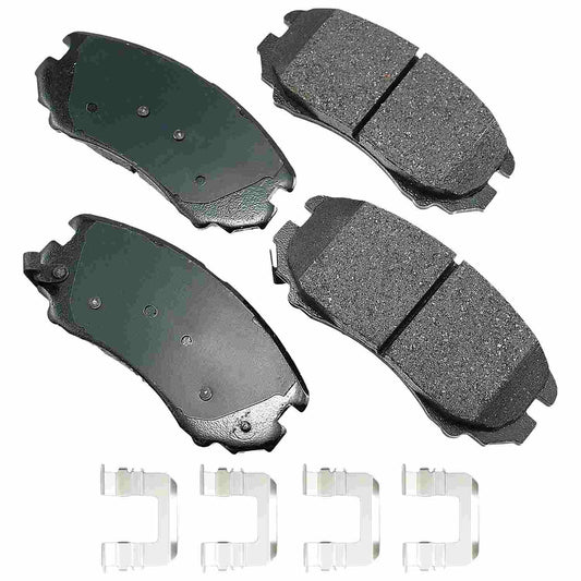 Front View of Front Disc Brake Pad Set AKEBONO ACT924C