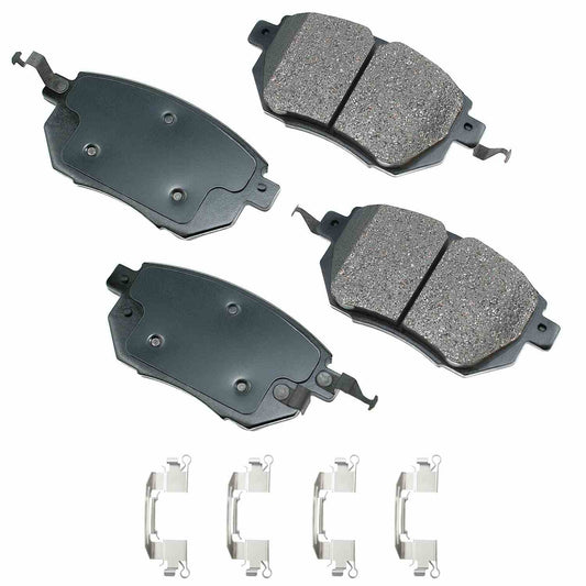 Front View of Front Disc Brake Pad Set AKEBONO ACT969A