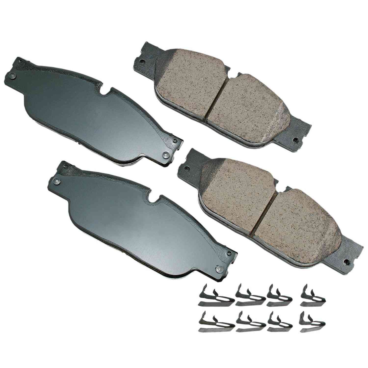 Front View of Front Disc Brake Pad Set AKEBONO EUR1065