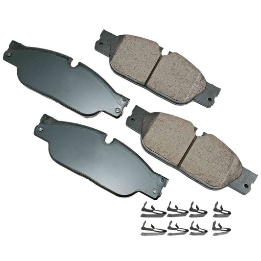 Front View of Front Disc Brake Pad Set AKEBONO EUR1065