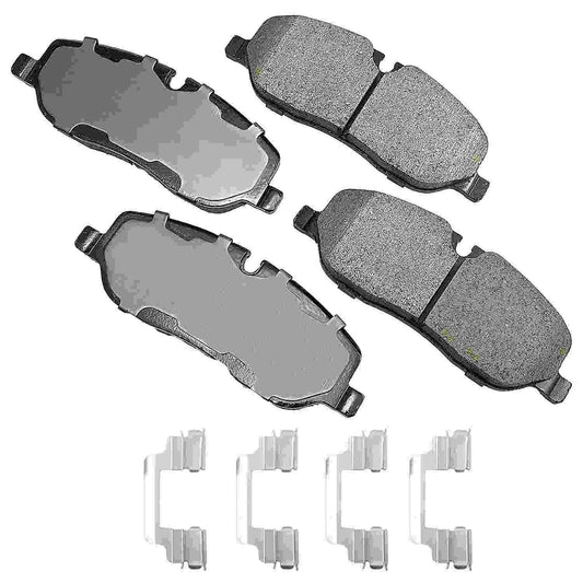 Front View of Front Disc Brake Pad Set AKEBONO EUR1098A