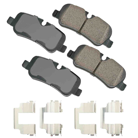 Front View of Rear Disc Brake Pad Set AKEBONO EUR1099B