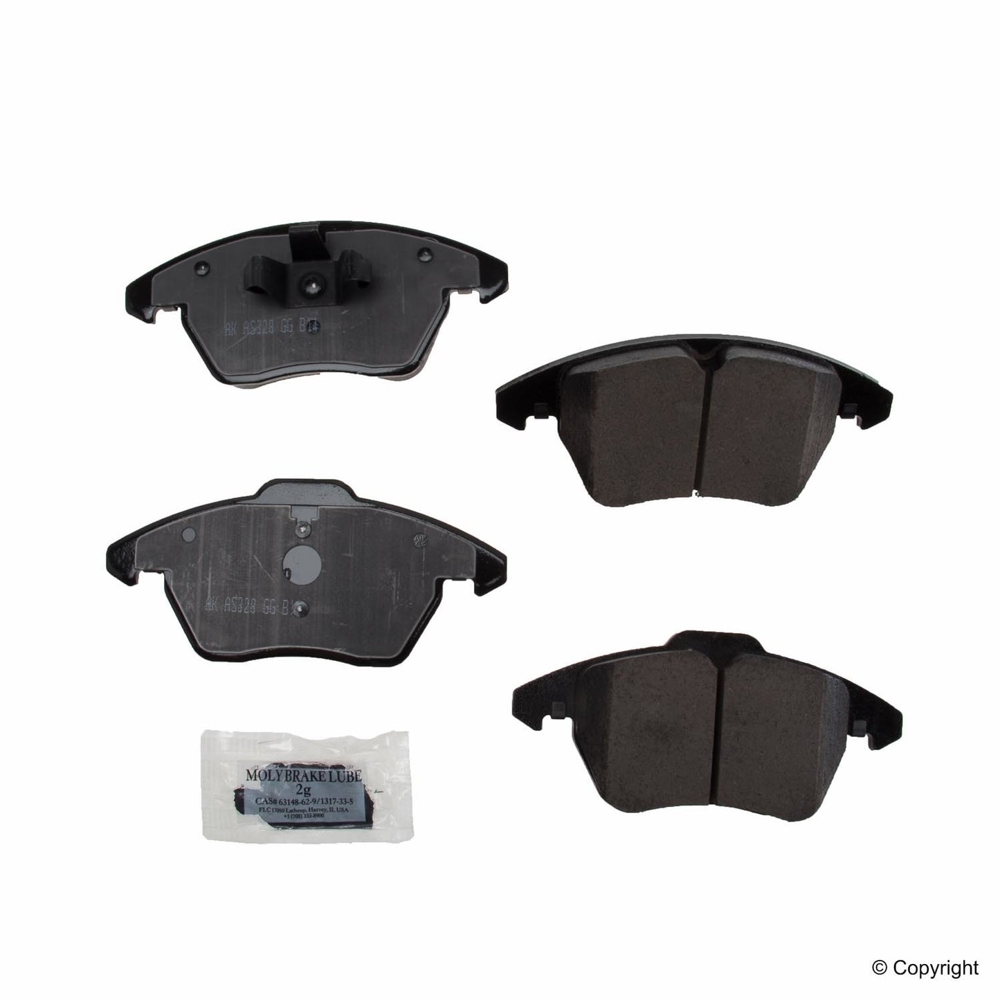 Top View of Front Disc Brake Pad Set AKEBONO EUR1107A