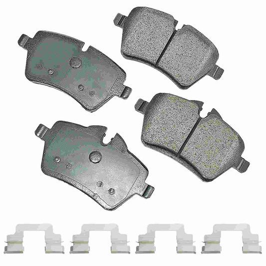 Front View of Front Disc Brake Pad Set AKEBONO EUR1204A