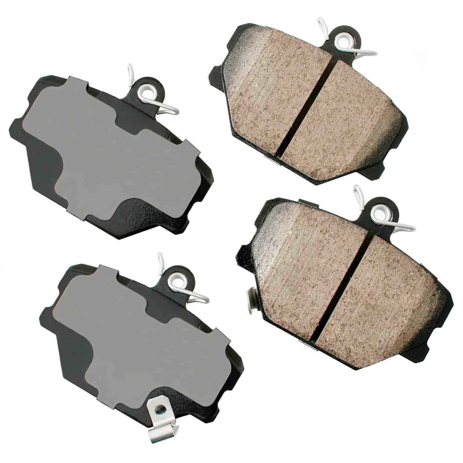 Front View of Front Disc Brake Pad Set AKEBONO EUR1252