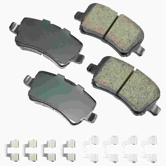 Front View of Rear Disc Brake Pad Set AKEBONO EUR1307A