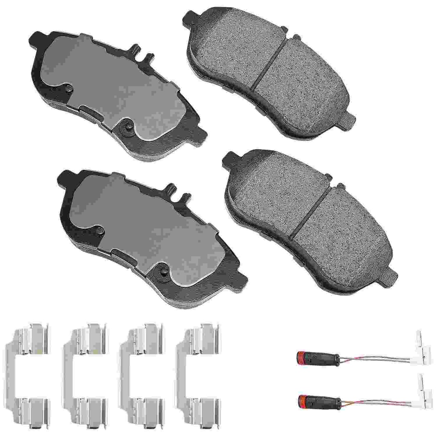 Front View of Front Disc Brake Pad Set AKEBONO EUR1340A