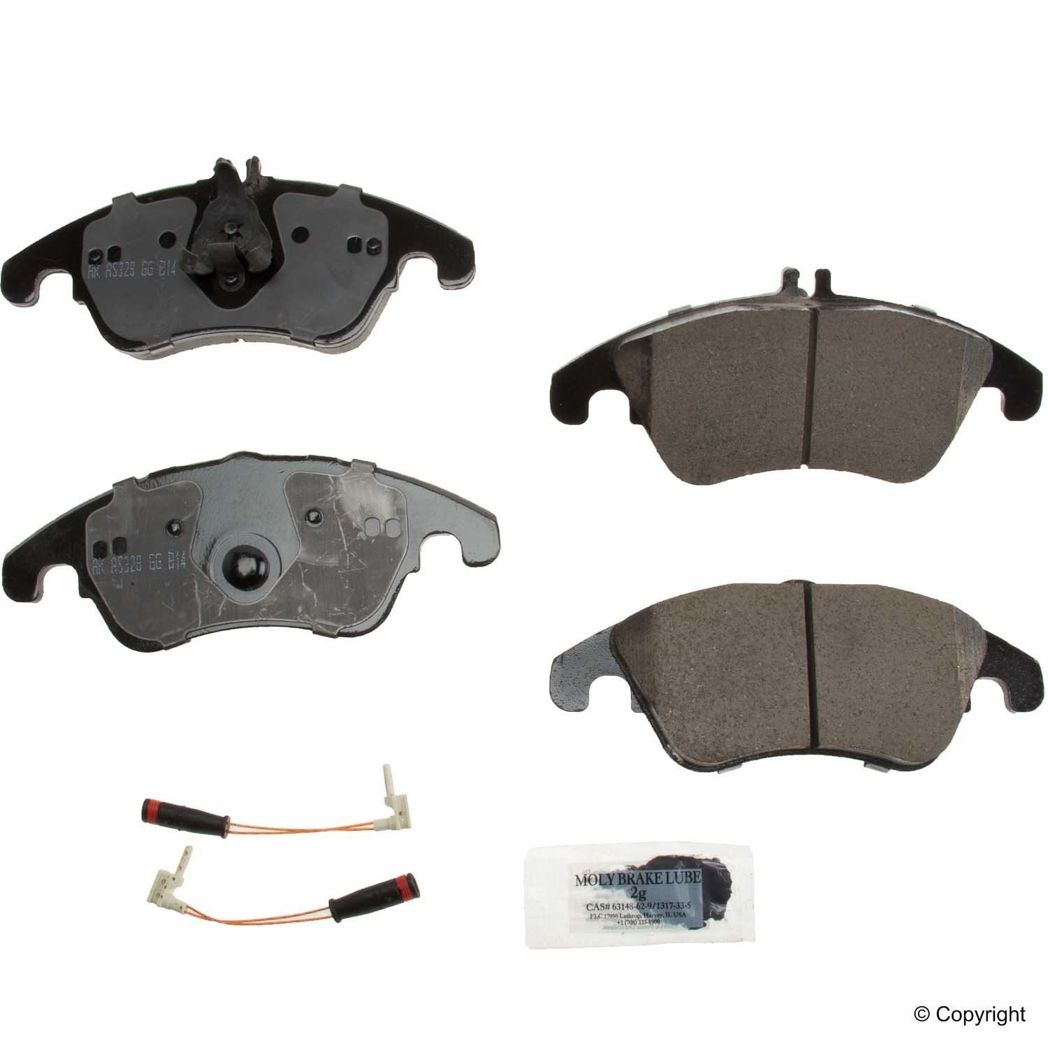 Top View of Front Disc Brake Pad Set AKEBONO EUR1342