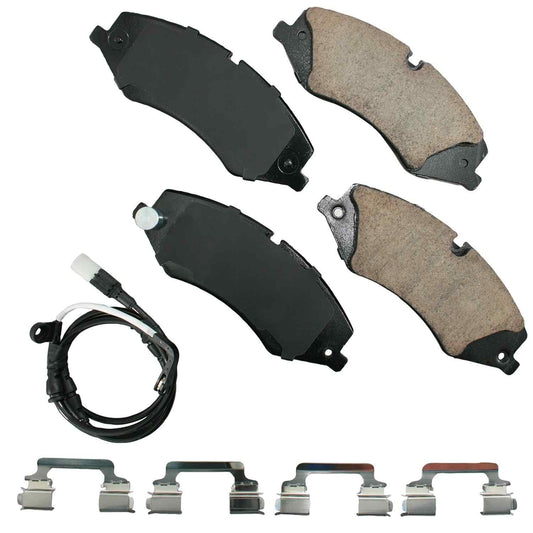 Front View of Front Disc Brake Pad Set AKEBONO EUR1479A