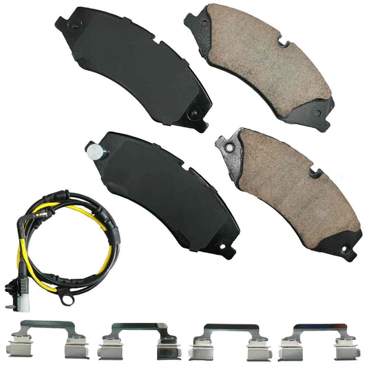 Front View of Front Disc Brake Pad Set AKEBONO EUR1479B