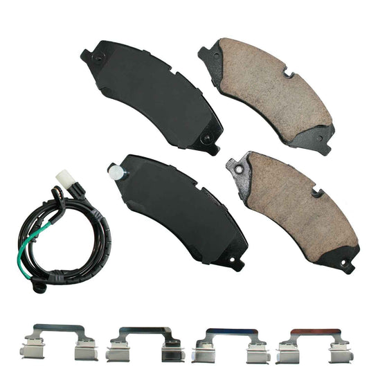 Front View of Front Disc Brake Pad Set AKEBONO EUR1479